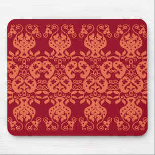 Oranje zwenksporen en deuropenpatroonmousepad muismat