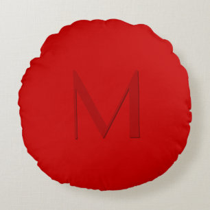 Oranjerode Met monogram Rond Kussen