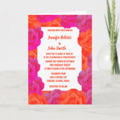 OranjeRoze Bloemen Roos Abstract QR Code Huwelijk (Voorkant)