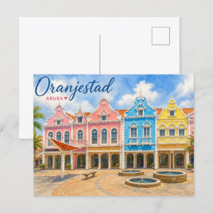 Oranjestad Aruba Caribisch Eiland Reis Souvenir Briefkaart