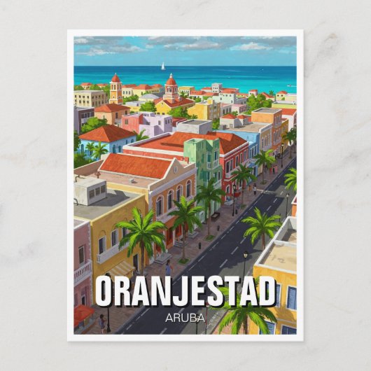 Oranjestad Aruba Reizen Briefkaart (Voorkant)