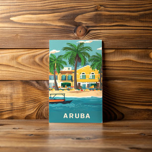 Oranjestad, Aruba Waterverf schilderij Briefkaart