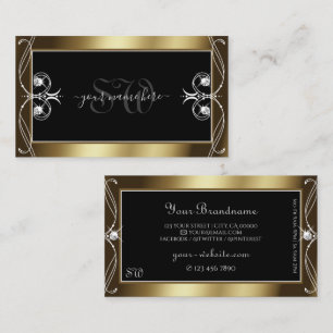 Orante Black Brown Golden Sparkle Jewels Initialen Visitekaartje