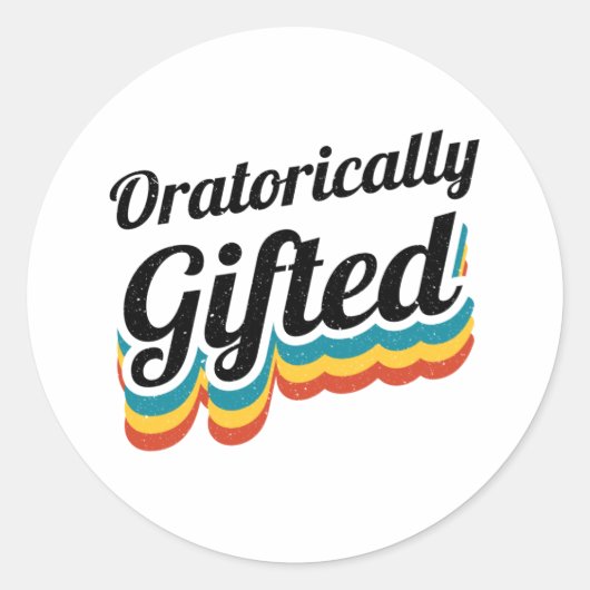 Oratorisch getinte debiteurenforum ronde sticker (Voorkant)