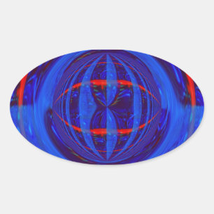 Orb Bleu foncé autocollant ovale