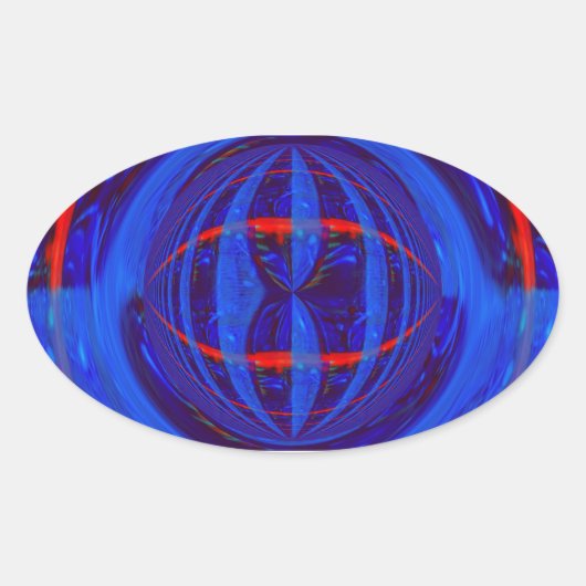 Orb Bleu foncé autocollant ovale (Devant)