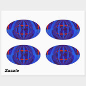 Orb Bleu foncé autocollant ovale (Feuille)