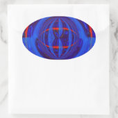 Orb Bleu foncé autocollant ovale (Sac)