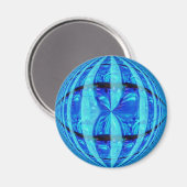 Orb Blue frigo aimant rond (Recto/Verso)