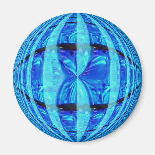 Orb Blue frigo aimant rond (Devant)