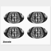 Orb Chrome noir autocollant ovale (Feuille)
