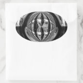 Orb Chrome noir autocollant ovale (Sac)