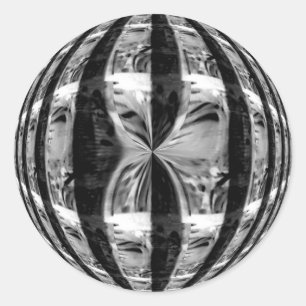 Orb Chrome Zwart sticker rond