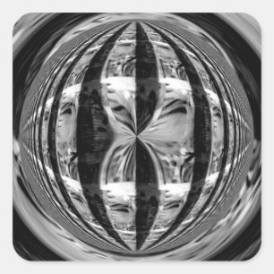 Orb Chrome Zwart sticker vierkant