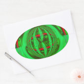 Orb Green autocollant ovale (Enveloppe)