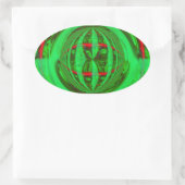 Orb Green autocollant ovale (Sac)