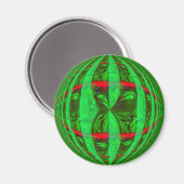 Orb Green frigo aimant rond (Recto/Verso)