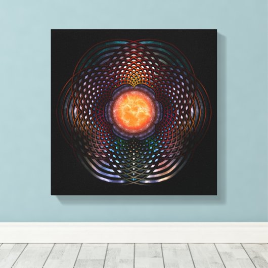 Orb Moon Rings Canvas Afdruk (Insitu (Houten vloer))