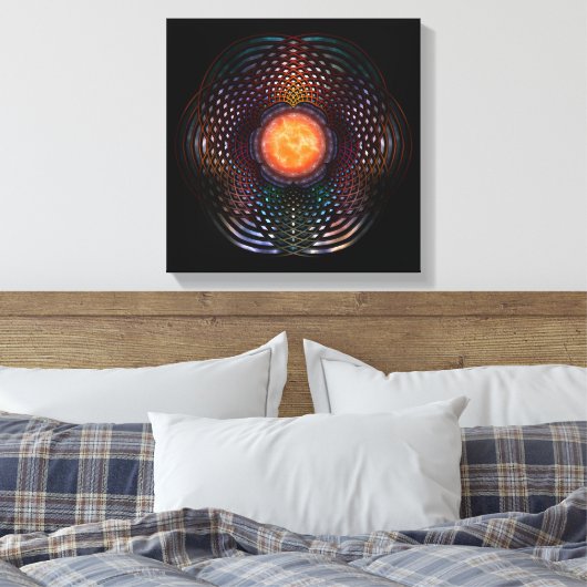 Orb Moon Rings Canvas Afdruk (Insitu (Slaapkamer))