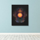 Orb Moon Rings Canvas Afdruk (Insitu (Houten vloer))