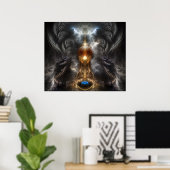 Orb of Light Fractal Art Wall Poster (Thuiskantoor)