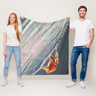 Orb Spider on Web  Fleece Deken