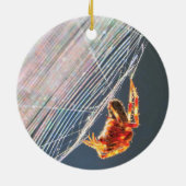 Orb Spider on Web Keramisch Ornament (Achterkant)