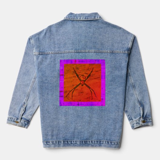 Orb Weaver/Cry Here Paarse, Denim Jas Denim Jacket (Achterkant)