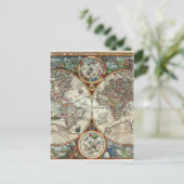 Orbis Terrarum 1594 - Bekende Wereldkaart Briefkaart (Staand voorkant)