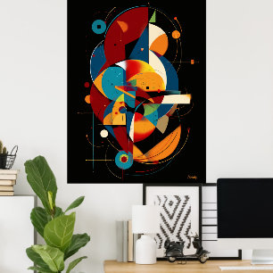 Orbitale Uitlijning – Moderne Geometrische Abstrac Poster