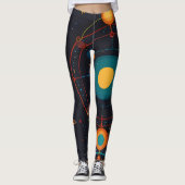 Orbite cosmique Vibrant Système solaire Leggings (Devant)