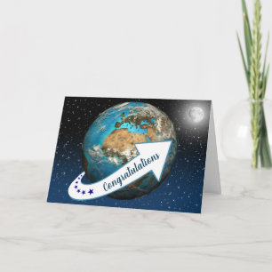 Orbite terrestre avec carte d'anniversaire de la L