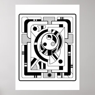 Orbitron Minimal - Abstracte geometrische lijnkuns Poster