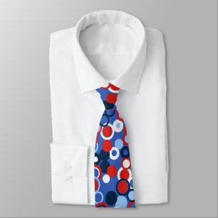 Orbs Polka Dot Abstract Royal Tweside Stropdas