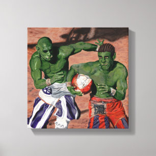 Orc Gladiator Football Fantasy Art Canvas Print