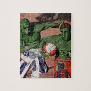 Orc Gladiator Football Fantasy Art Kleine Puzzel Legpuzzel