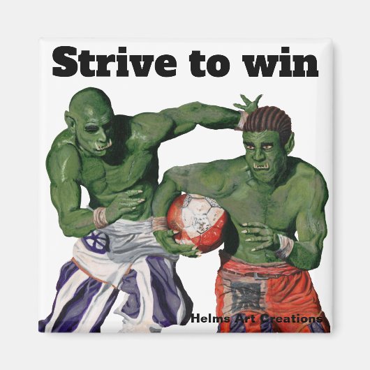 Orc Gladiator Football Sport Fantasy Button Magnet Magneet (Voorkant)