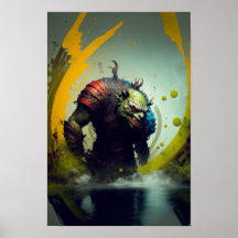 Orc Krijger Fantasy Poster | Gamer Kunst 3