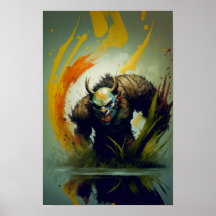 Orc Krijger Fantasy Poster | Gamer Kunst 4