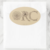 Orc Weapons Collage Ovale Sticker (Tas)