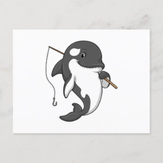 Orca als Fisher met Geviste staaf Briefkaart
