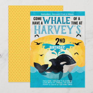 Orca Baleine Anniversaire Fête Invitation