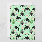 Orca Birthday Invitation in Green (Dos)