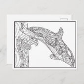 Orca Black en White Briefkaart (Voorkant / Achterkant)