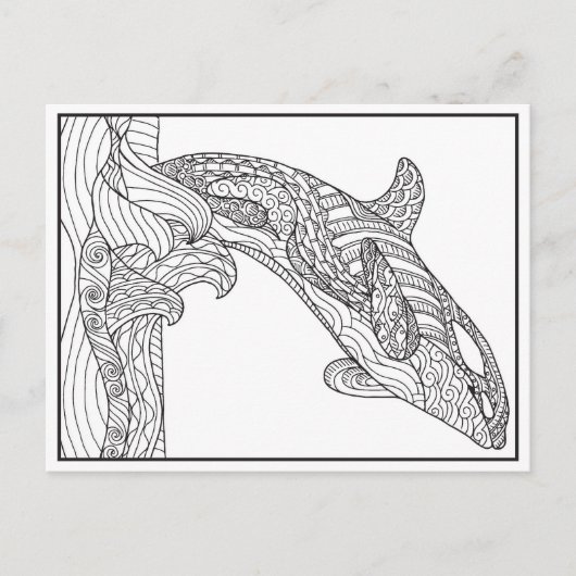 Orca Black en White Briefkaart (Voorkant)