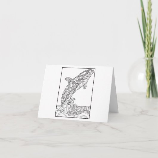 Orca Black en White Wenskaart Kaart (Voorkant)