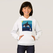 Orca (blanc) - Sweat à capuche pour fille (Devant entier)