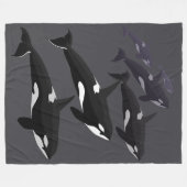 Orca Blanket Cool Killer Whale Art Fleece Blanket (Voorkant (Horizontaal))
