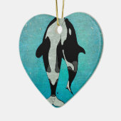 Orca Blue Keramisch Ornament (Links)