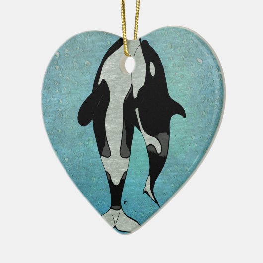 Orca Blue Keramisch Ornament (Links)